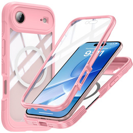 Etui do iPhone Air, Shockproof, ze szkłem, do MagSafe, różowe