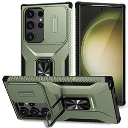 Etui do Samsung Galaxy S24 Ultra, Slide Lens Lid, Zielone