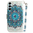 Etui z klapką do Samsung Galaxy A15, Wallet mandala, białe + szkło 9H