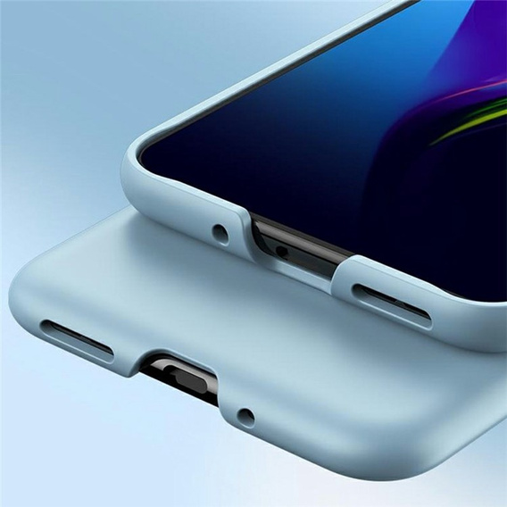 Samsung Galaxy Z Flip7 w niebieskim etui ze szkłem hartowanym – ochrona zewnętrznego wyświetlacza