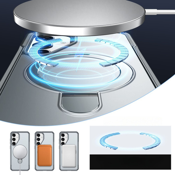 Etui do Samsung Galaxy S25/S24 z magnetyczną podstawką – szare