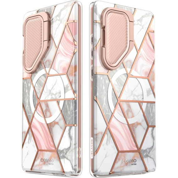 Etui Supcase do Samsung Galaxy S24 Ultra, Cosmo Marble Magsafe, Różowe (Bez folii)