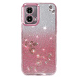 Etui do Motorola Moto G24 / G24 Power / G04, Glitter Flower, różowe rose gold