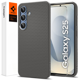 Etui Spigen do Samsung Galaxy S25, Liquid Air, szare + Szkło Hartowane 9H