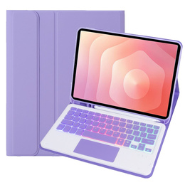 Etui z podświetlaną klawiaturą Bluetooth i touchpadem do Samsung Galaxy Tab S11 – fioletowe