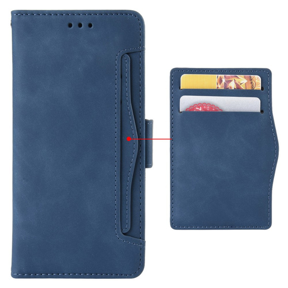 Etui z klapką do Tecno Pova 5 Pro 4G, Card Slot, niebieskie