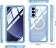 Etui do Samsung Galaxy A36 5G / Samsung Galaxy A56 5G, Shockproof, ze szkłem, do MagSafe, niebieskie