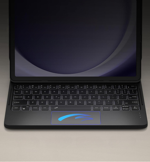 Etui z klawiaturą do Samsung Galaxy Tab A9+, Dexnor Magnetic Keyboard Touchpad, czarne