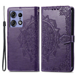 Etui z klapką do Motorola Edge 50 Pro, Mandala, fioletowe