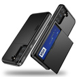 Etui do Samsung Galaxy S22, Sliding Card Holder, czarne