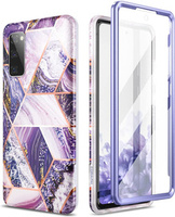 Etui do Samsung Galaxy S20 FE, Suritch Full Body Marble, fioletowe