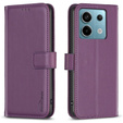 Etui z klapką do Xiaomi Redmi Note 13 Pro 4G / Xiaomi Redmi Note 14S / Xiaomi Poco M6 Pro 4G, BINFEN Wallet, ciemnofioletowe