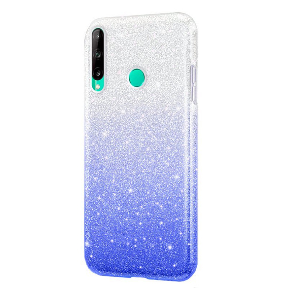 Etui do Huawei P40 Lite E, Glitter Case, Srebrne / Niebieskie