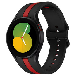 Pasek Silicone Strap Sports do Samsung Galaxy Watch 4/5/6 40/42/43/44/45/46/47mm, Czarny / Czerwony