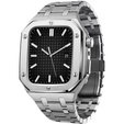 Bransoleta Stalowa z Etui do Apple Watch 7/8/9 45mm, Srebrna