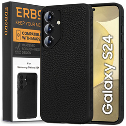 Etui skórzane do Samsung Galaxy S24, ERBORD LeatherGuard, czarne