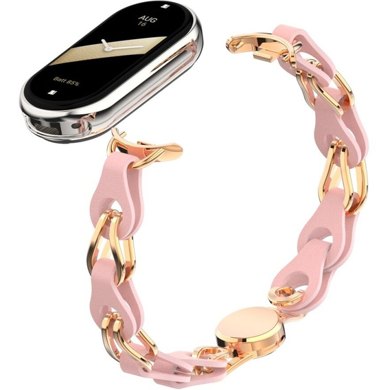 Kobieca bransoleta do Xiaomi Smart Band 10 / 9 / 8, różowa / złota