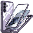 Etui do Samsung Galaxy S25 FE, Shockproof, ze szkłem, do MagSafe, fioletowe