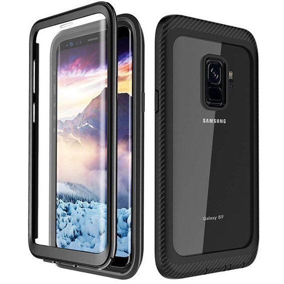 Etui do Samsung Galaxy S9, Shockproof, z folią, czarne