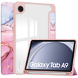 Stylowe etui do Samsung Galaxy Tab A9 – Smartcase Hybrid Marble różowe