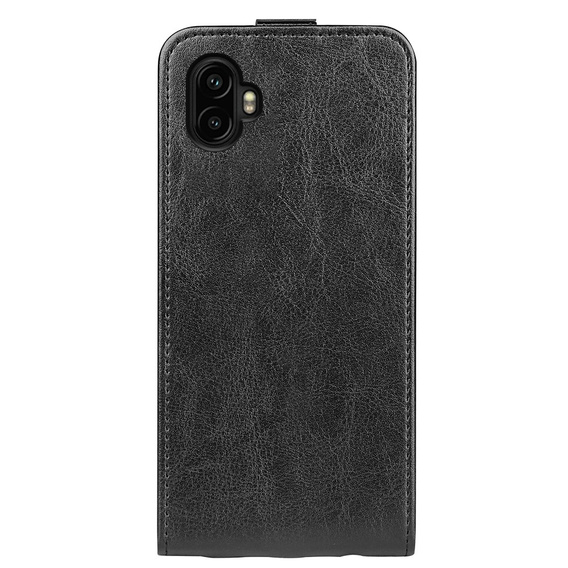 Etui z klapką pionową do Samsung Galaxy Xcover 7 Pro – czarne, skórzane, z kieszeniami na karty