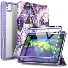 Etui do iPad Air 10.9" 2020 (4 gen.) / Pro 11" 2020/2018 (2/1 gen.), Suritch Full Body Marble, przezroczyste / różowe