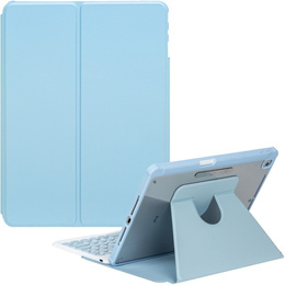 Etui z klawiaturą do iPad 11" 2025 A16 (11 gen.) / iPad 10.9" 2022 (10 gen.), Rotary 360° Leather, jasnoniebieskie