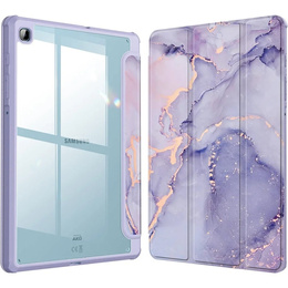 Stylowe etui do Samsung Galaxy Tab S6 Lite 10.4" 2020/2022/2024 – Smartcase Hybrid Marble fioletowe