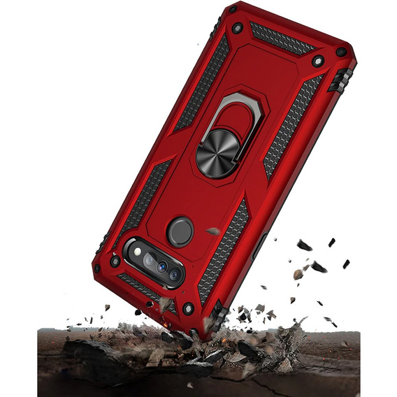 Etui pancerne do LG K50S, Nox Case Ring, czerwone