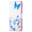 Etui z klapką do Samsung Galaxy A05s, Wallet, Butterfly & Flowers białe