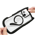 Etui do iPhone 16 Pro, do MagSafe, Cute Cat, czarne + Szkło na ekran