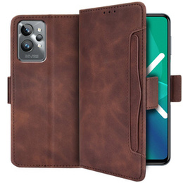 Etui z klapką do Realme GT2 Pro, Card Slot, brązowe