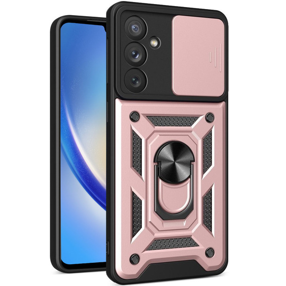 Etui pancerne do Samsung Galaxy A34 5G, CamShield Slide, różowe rose gold