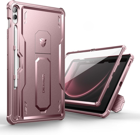 Etui pancerne do Galaxy Tab S9 FE+ Plus 12.4, Dexnor Full Body, różowe