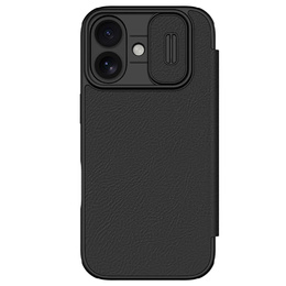 Etui z klapką NILLKIN do iPhone 17, CamShield Qin Pro, skórzane, czarne