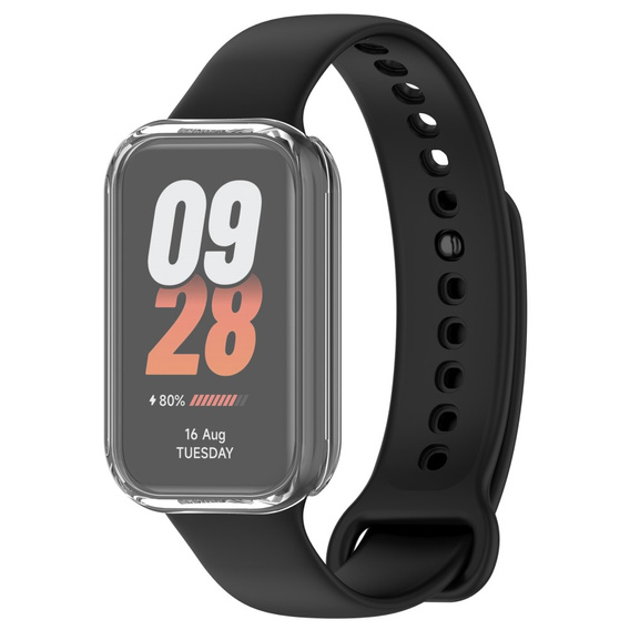 2w1 Etui z Osłoną do Xiaomi Redmi Smart Band 2 / Xiaomi Smart Mi Band 8 Active, Bezbarwne