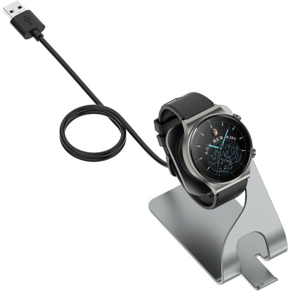 Ładowarka USB Stacja Dokująca do Huawei Watch 3 / 3 Pro / GT 2 Pro, Szara