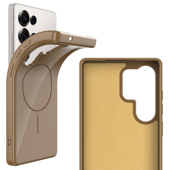 Etui do Samsung Galaxy S25 Ultra z paskiem, magnetyczne MagSafe  – złote