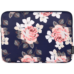 Etui na Laptopa 13" z Nadrukiem Różanym - Granatowe