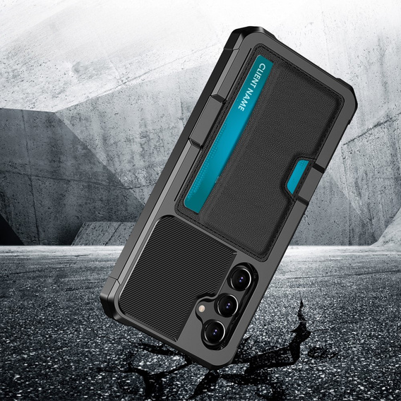 Etui do Samsung Galaxy A55 5G, Card Holder Kickstand, czarne