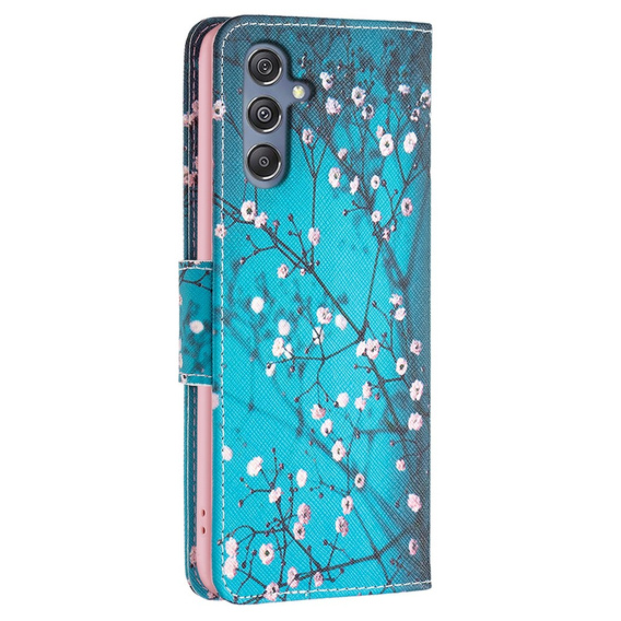 Etui z klapką do Samsung Galaxy M34, Wallet, Sakura niebieskie