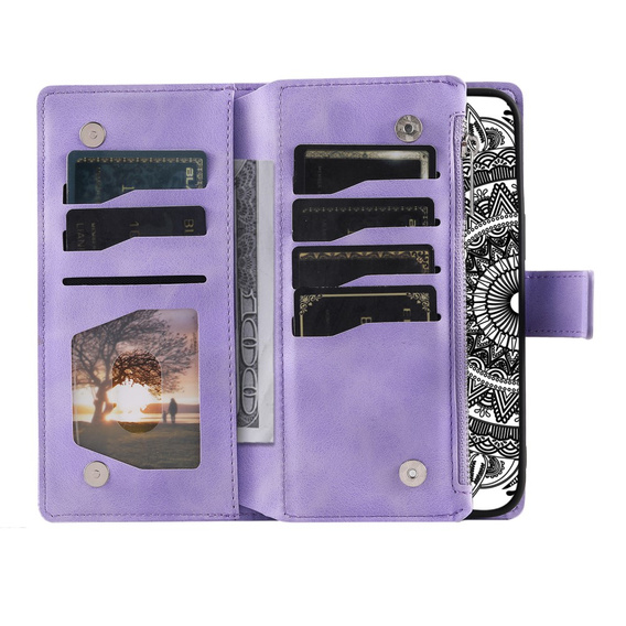Etui z klapką do Xiaomi Redmi Note 13 Pro 4G / Xiaomi Redmi Note 14S / Xiaomi Poco M6 Pro 4G, Mandala, fioletowe