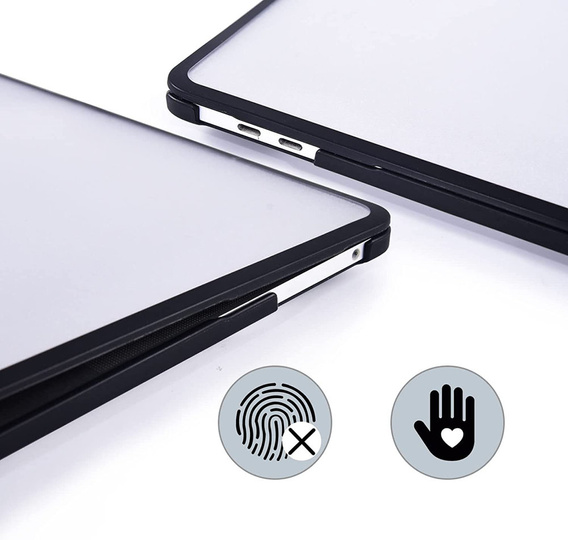 Etui do MacBook Air 13 A2337, Hard Case, Czarno przezroczyste