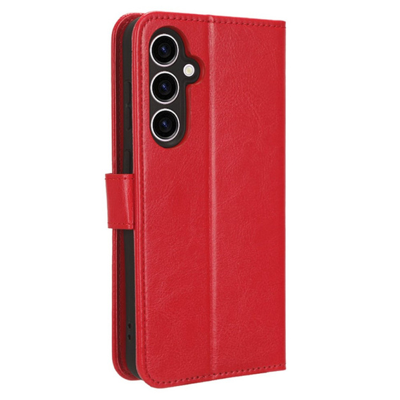 Etui z klapką do Samsung Galaxy A26 5G, Crazy Horse Wallet, czerwone