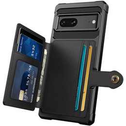 Etui do Google Pixel 7, Obudowa z miejscem na kartę Hybrid Pocket Case, Czarne