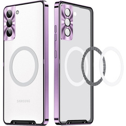 Etui z ochroną aparatu do Samsung Galaxy S21 FE 5G, CamShield MagSafe, przezroczyste / fioletowe