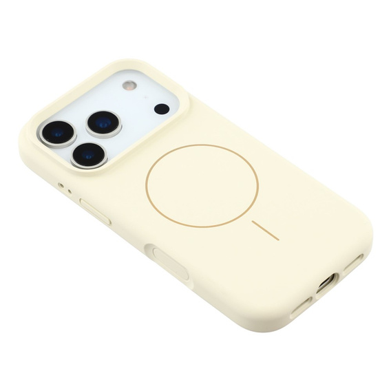 Etui silikonowe do iPhone 17 Pro - kompatybilne z MagSafe, antywstrząsowe,beżowe