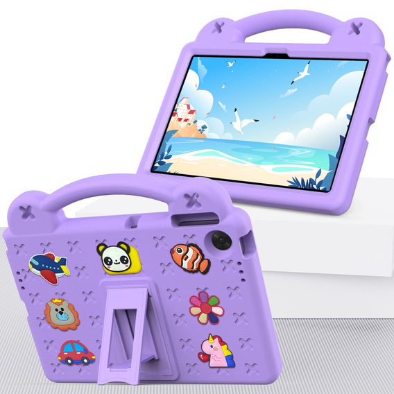 Etui do Lenovo Tab 10.1" TB311FU, Cute Patterns, z podstawką, fioletowe