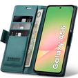 Etui do Samsung Galaxy A56 5G, ERBORD Glossy Litchi, portfel z klapką, zielone