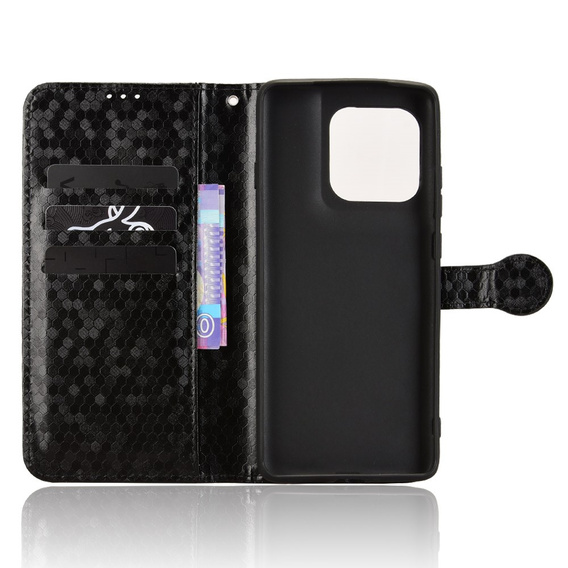 Etui z klapką do Motorola Edge 60 / 60 Fusion, Wallet Rhombus, czarne